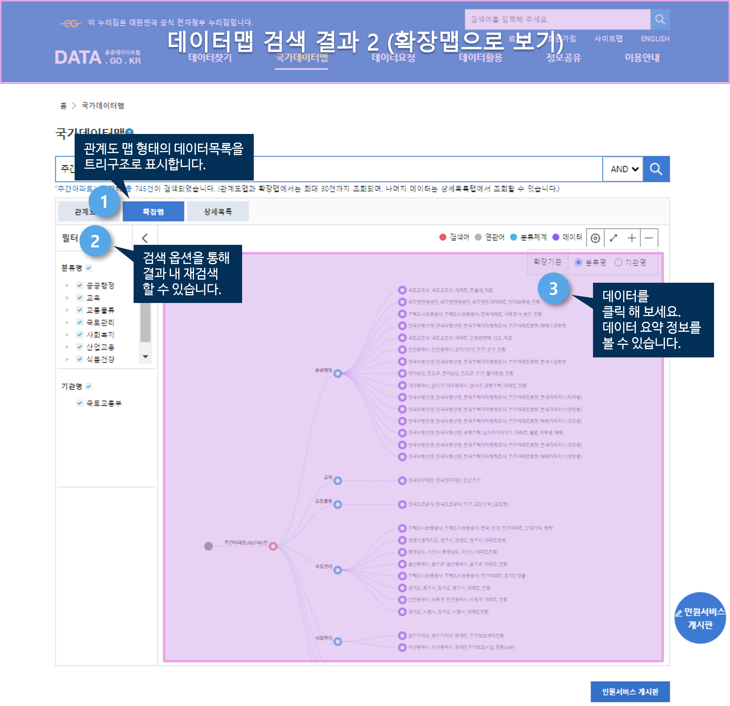 공공데이터맵 검색결과2 (확장맵으로 보기)